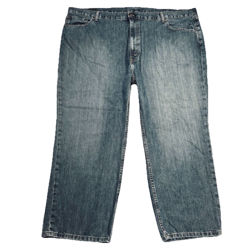 Levis 559 Relaxed Straight Jeans 50x29 Measures 50x27 Blue Cotton Denim Distress